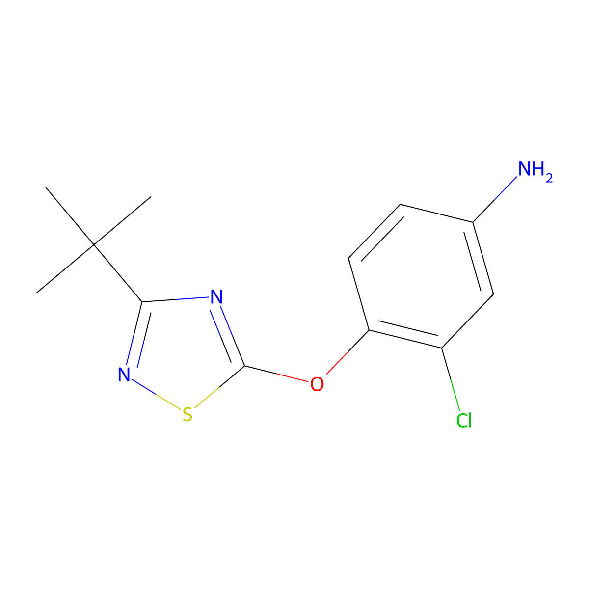 4-[(3-Tert-butyl-1,2,4-thiadiazol-5-yl)oxy]-3-chloroaniline molecular structure, CAS 1482722-68-8