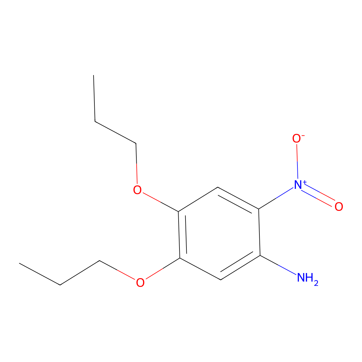 2-Nitro-4,5-dipropoxyaniline molecular structure, CAS 148274-67-3