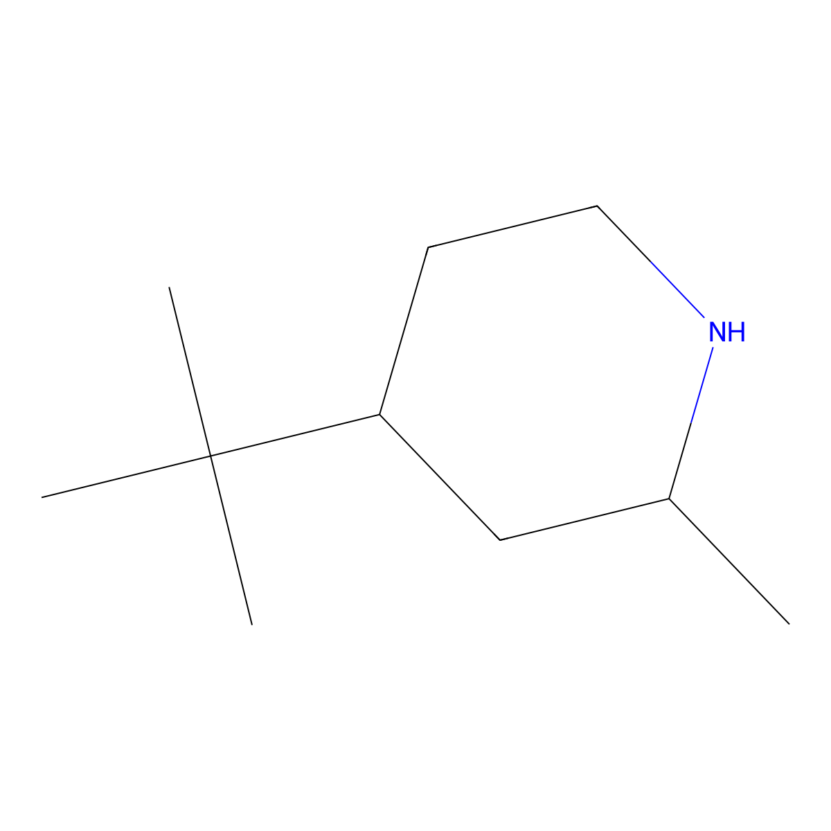 4-Tert-butyl-2-methylpiperidine molecular structure, CAS 1482778-10-8