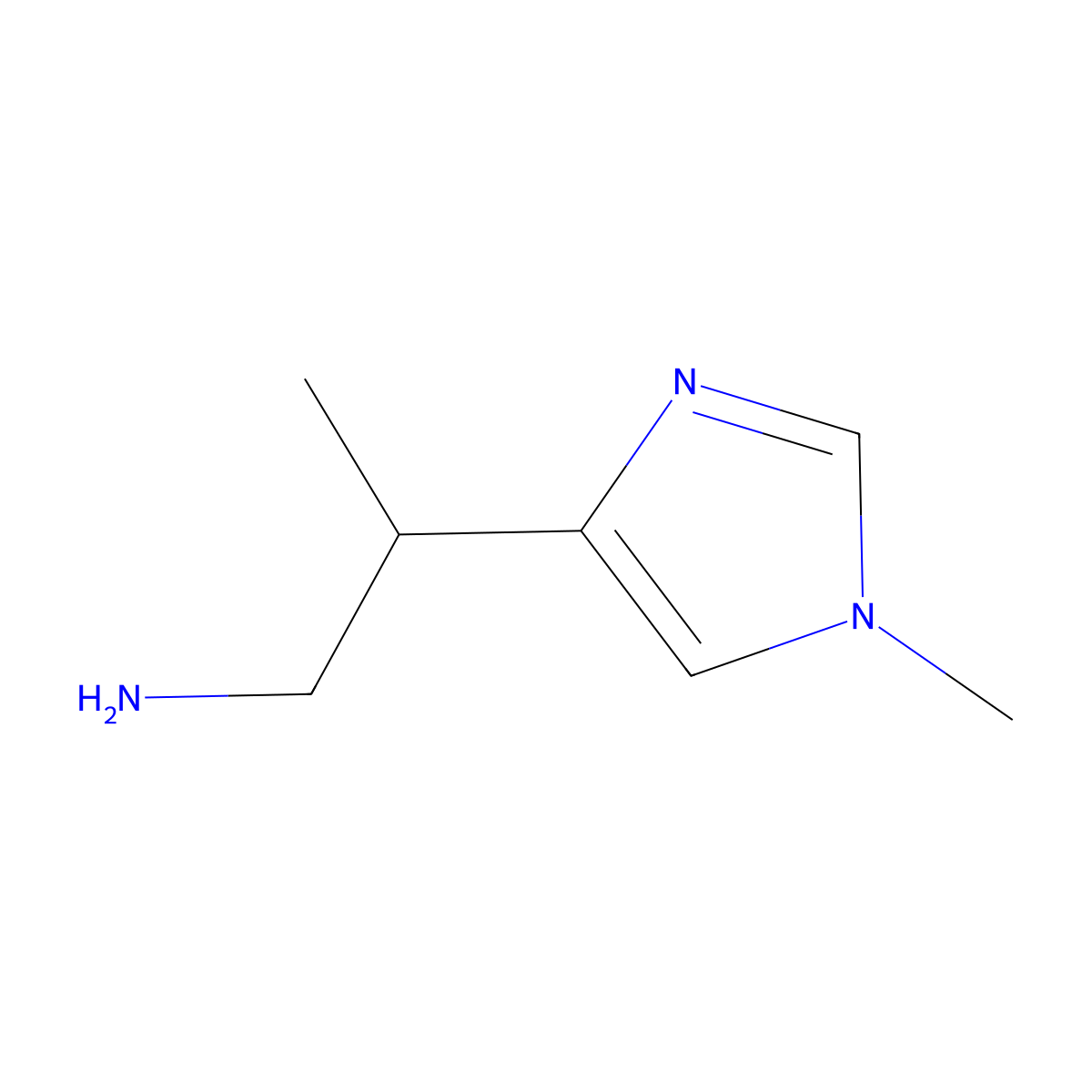 2-(1-methyl-1H-imidazol-4-yl)propan-1-amine molecular structure, CAS 1482781-08-7
