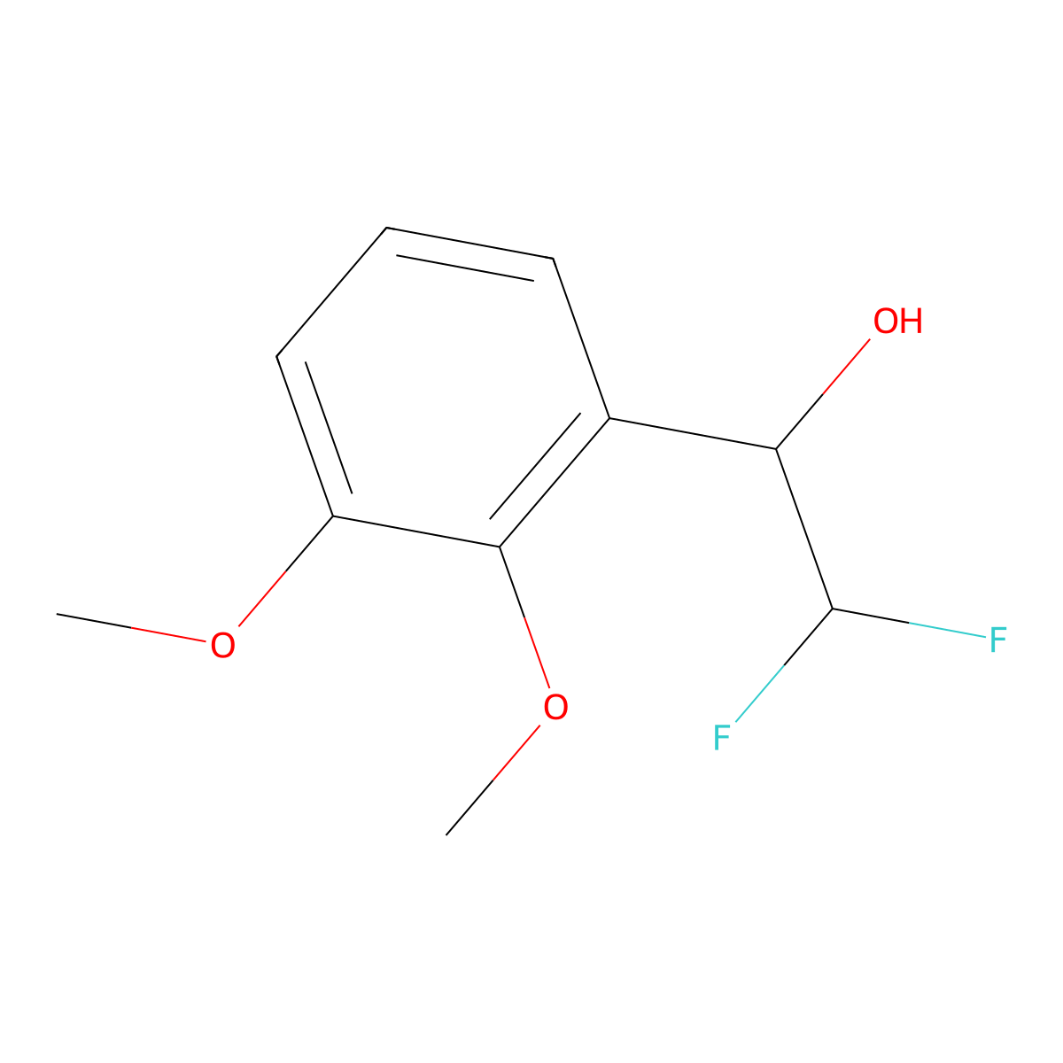 1-(2,3-Dimethoxyphenyl)-2,2-difluoroethan-1-ol molecular structure, CAS 1482783-46-9