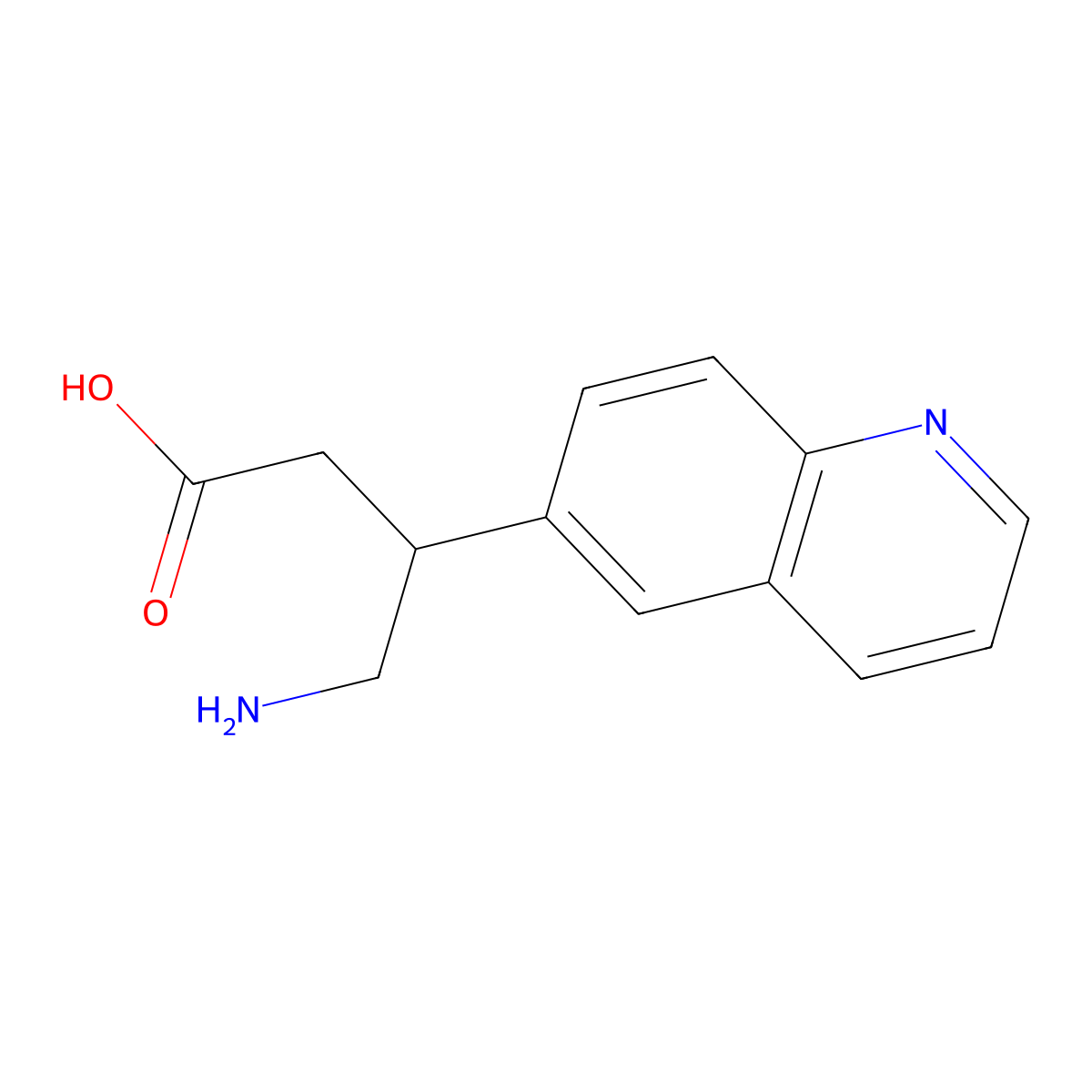 4-Amino-3-(quinolin-6-yl)butanoic acid molecular structure, CAS 1482794-06-8