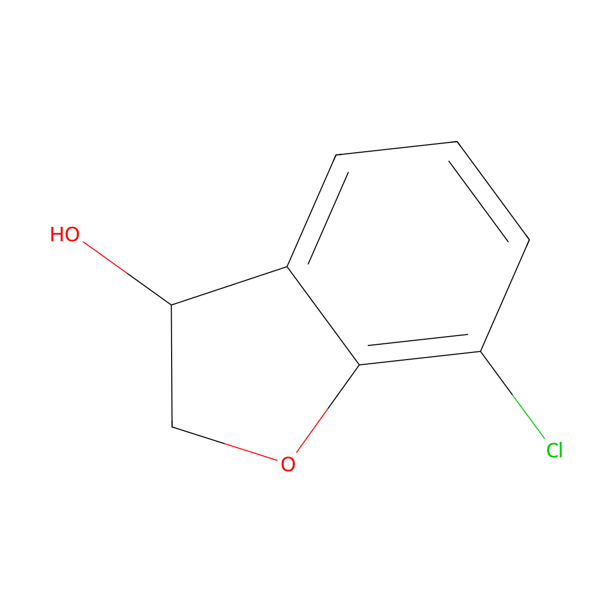 7-Chloro-2,3-dihydrobenzofuran-3-ol molecular structure, CAS 1482794-07-9
