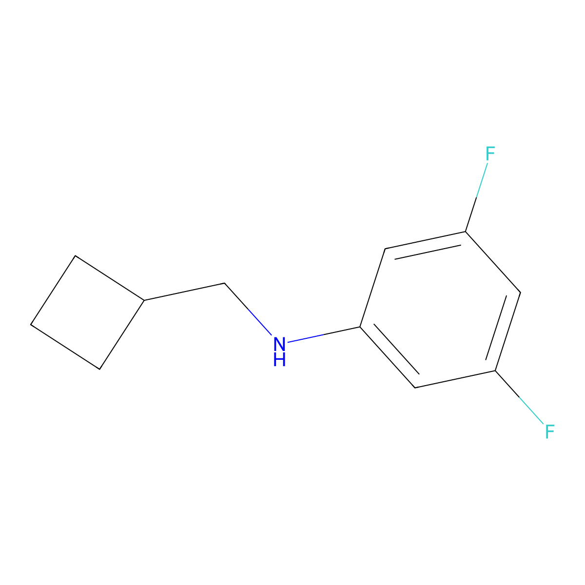 N-(cyclobutylmethyl)-3,5-difluoroaniline molecular structure, CAS 1482794-63-7