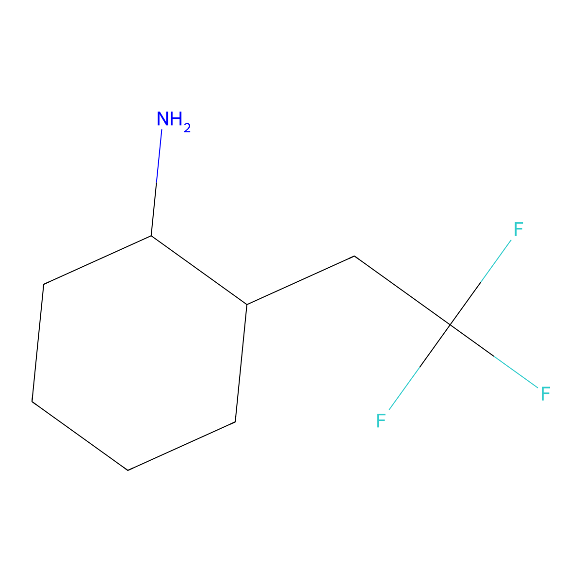 2-(2,2,2-Trifluoroethyl)cyclohexan-1-amine molecular structure, CAS 1482799-59-6
