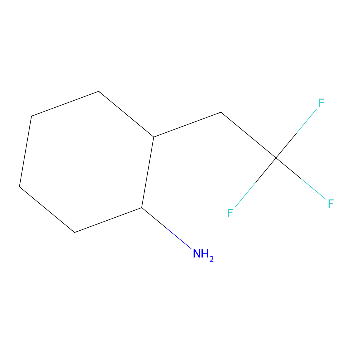 2-(2,2,2-Trifluoroethyl)cyclohexan-1-amine molecular structure, CAS 1482799-59-6