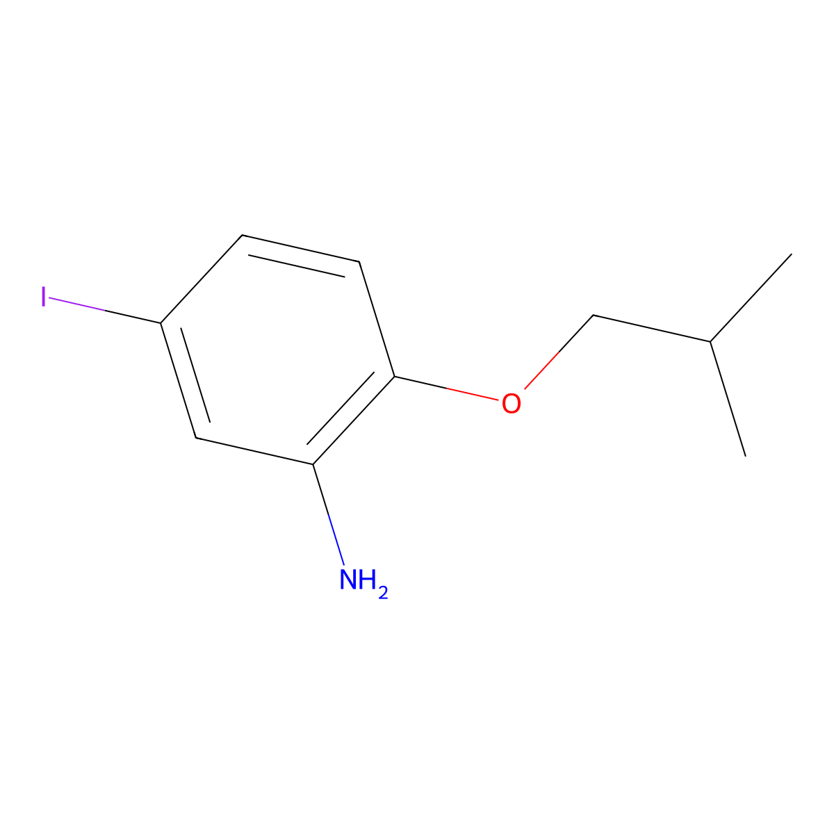 5-Iodo-2-(2-methylpropoxy)aniline molecular structure, CAS 1482800-82-7
