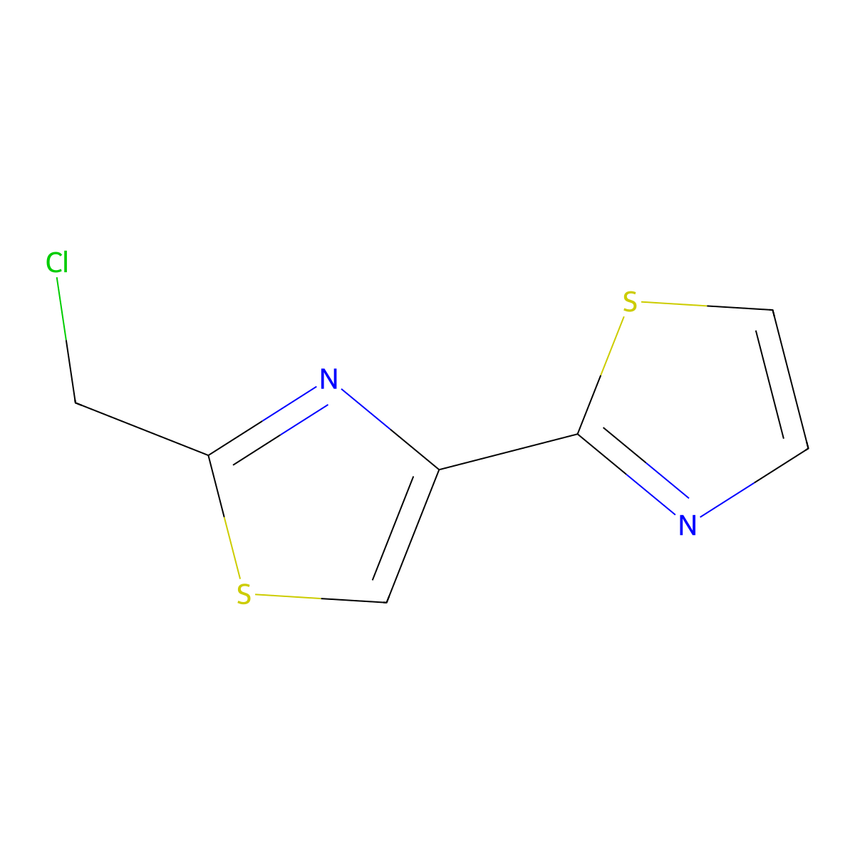 2-(Chloromethyl)-4-(1,3-thiazol-2-yl)-1,3-thiazole molecular structure, CAS 1482825-51-3