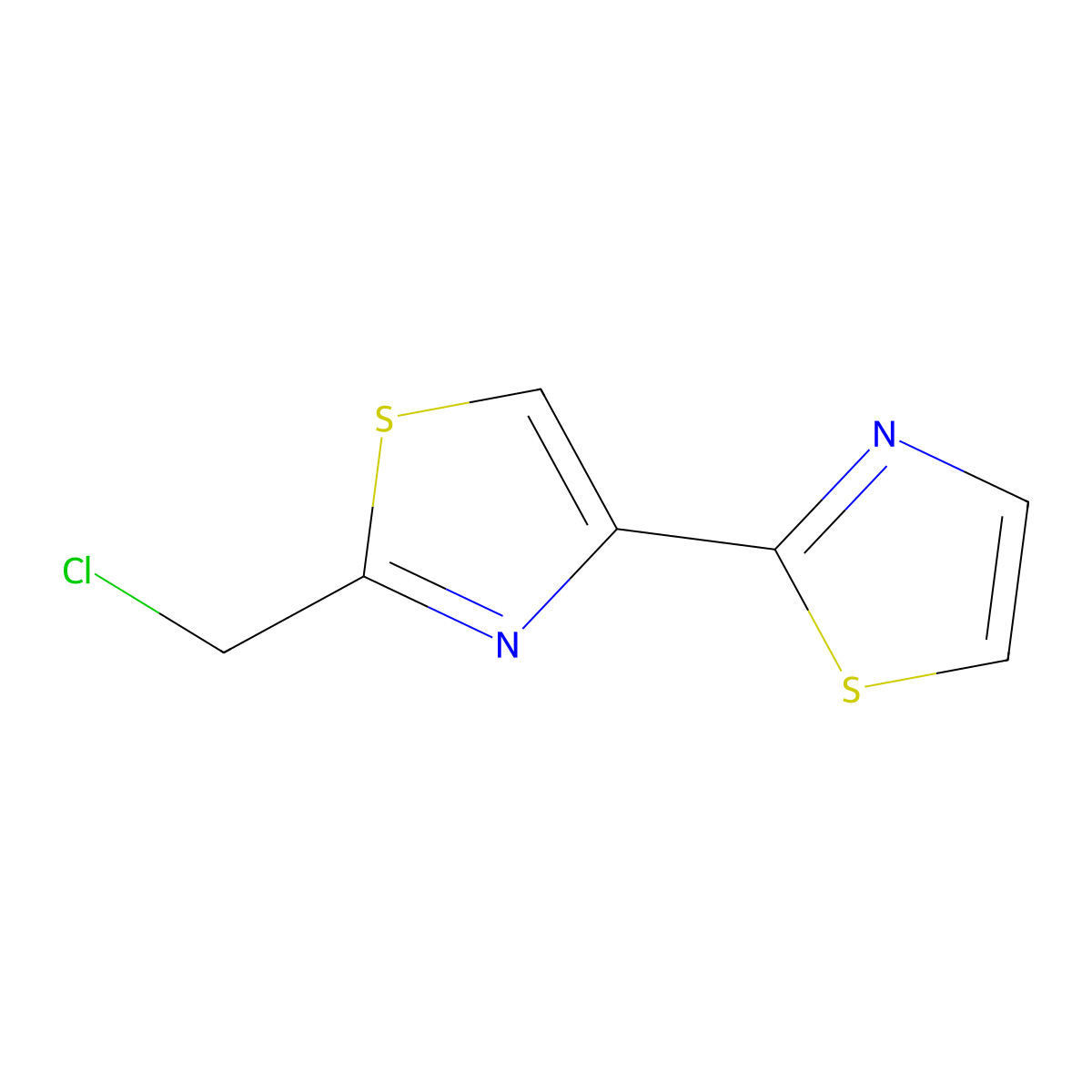 2-(Chloromethyl)-4-(1,3-thiazol-2-yl)-1,3-thiazole molecular structure, CAS 1482825-51-3