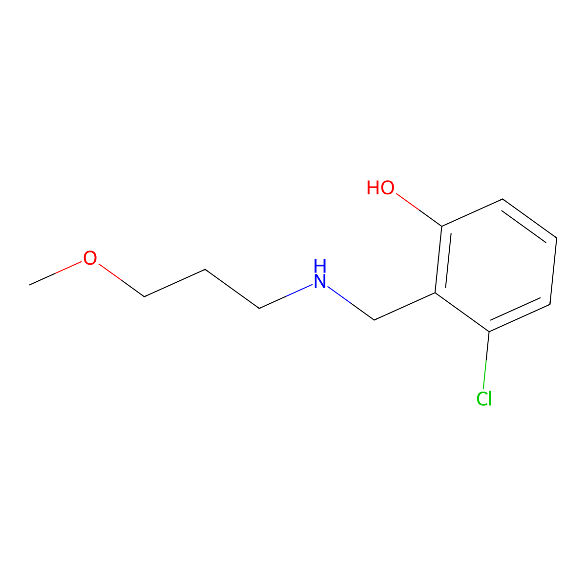 3-Chloro-2-{[(3-methoxypropyl)amino]methyl}phenol molecular structure, CAS 1482845-90-8