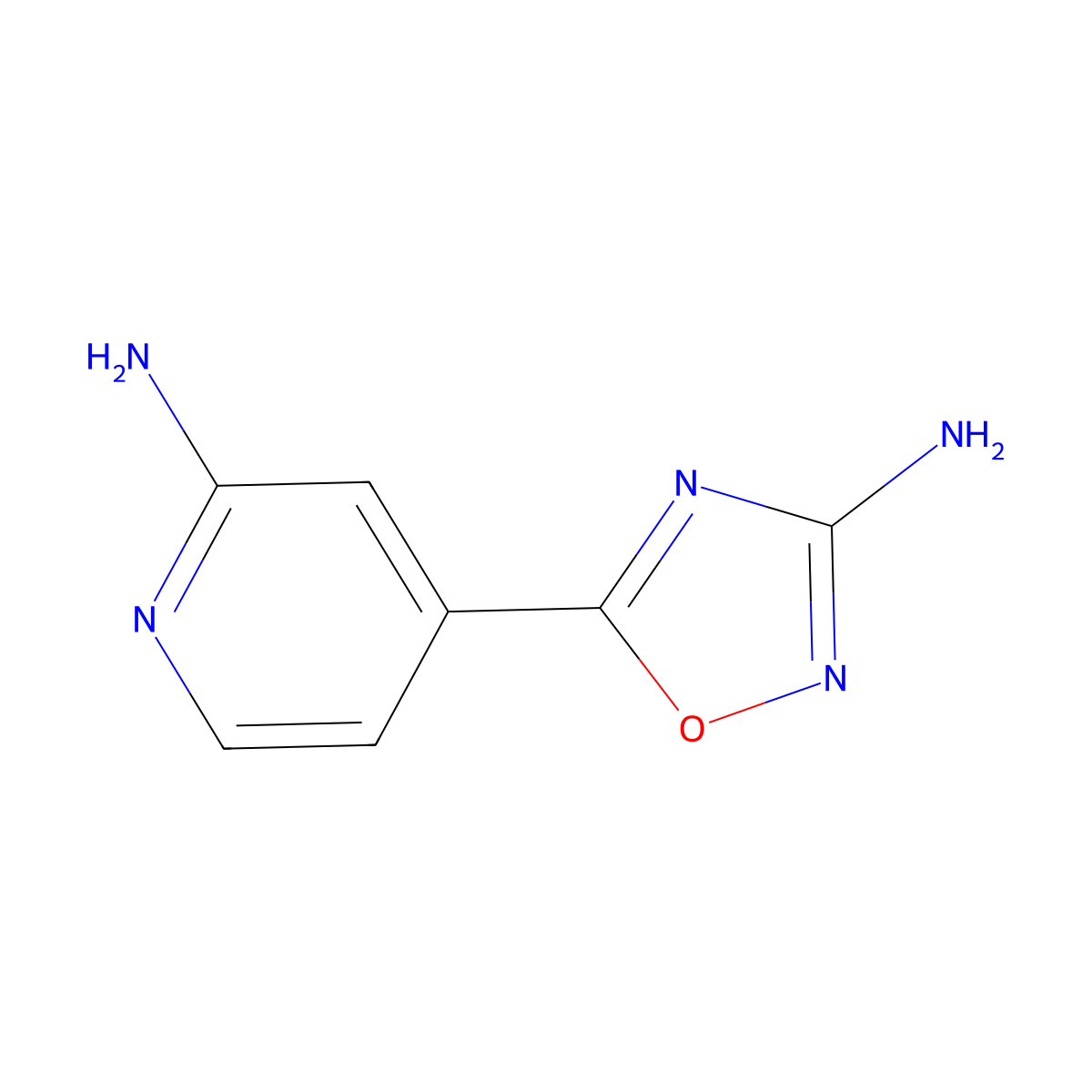 4-(3-Amino-1,2,4-oxadiazol-5-yl)pyridin-2-amine molecular structure, CAS 1482849-02-4