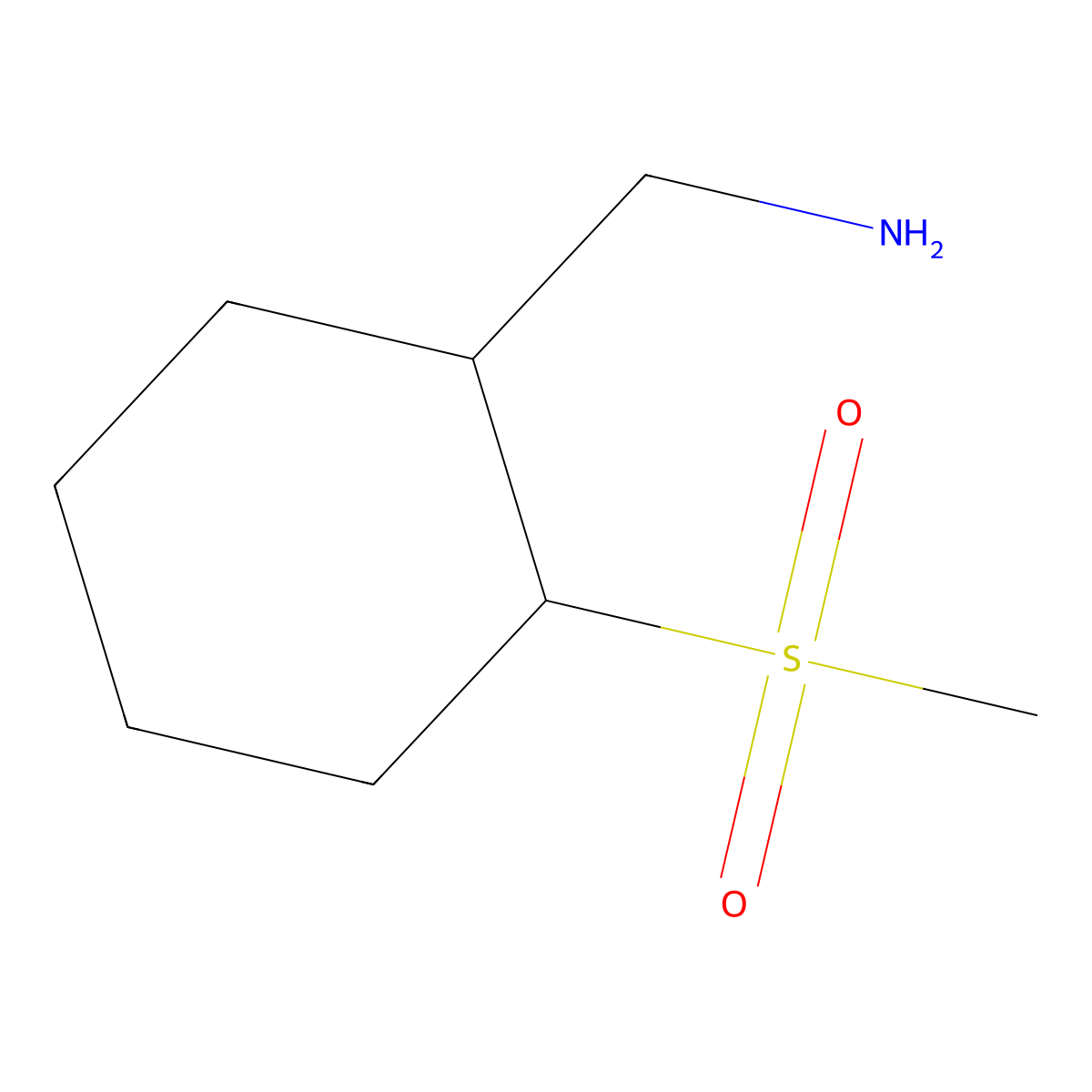 (2-(Methylsulfonyl)cyclohexyl)methanamine molecular structure, CAS 1482858-73-0