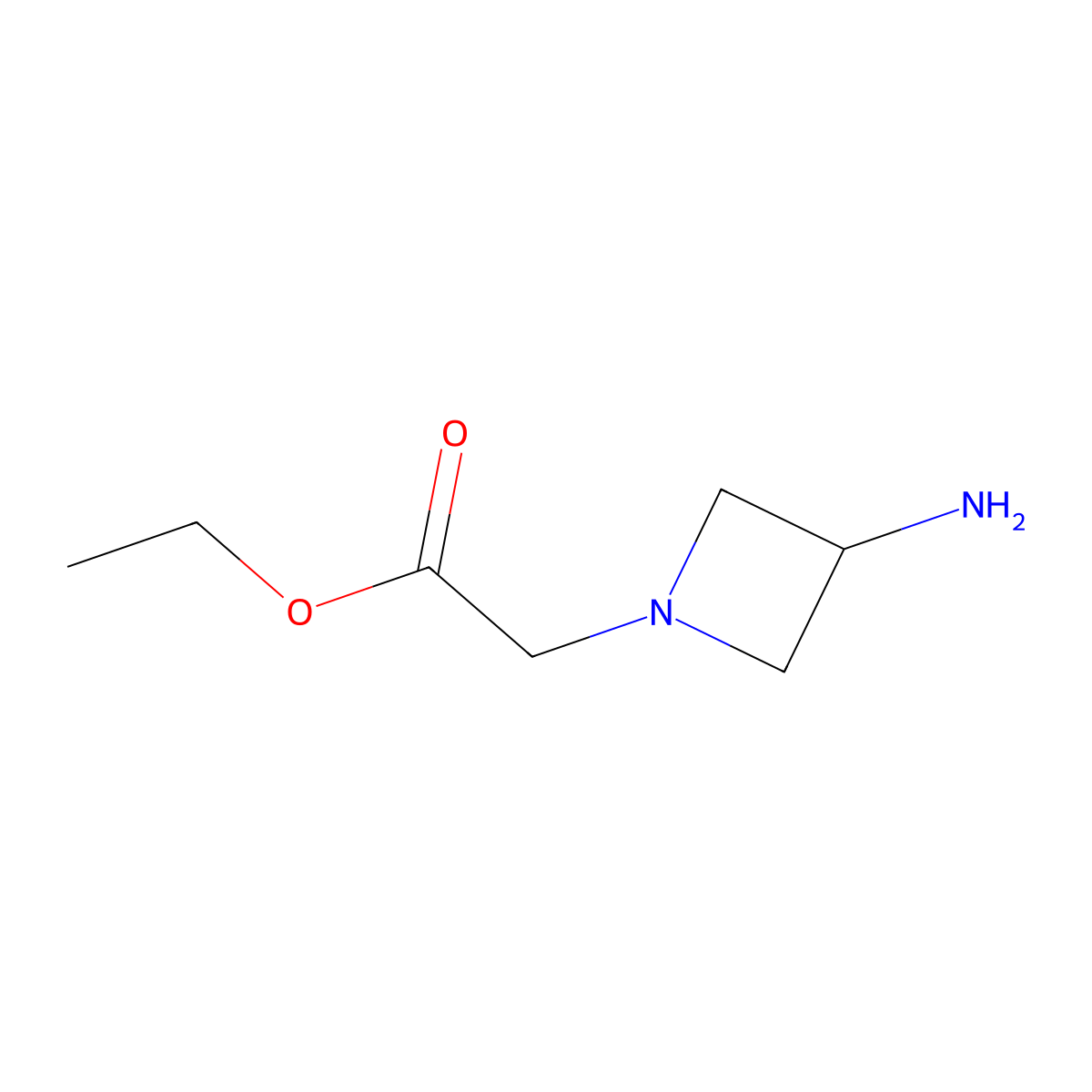 Ethyl 2-(3-aminoazetidin-1-yl)acetate molecular structure, CAS 1482895-11-3
