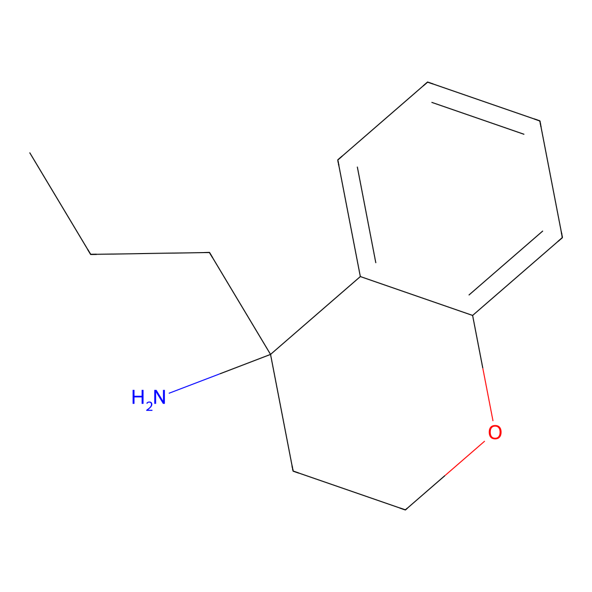 4-propyl-3,4-dihydro-2H-1-benzopyran-4-amine molecular structure, CAS 1482901-92-7