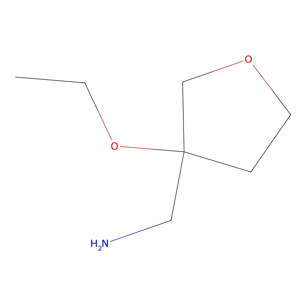 (3-Ethoxyoxolan-3-yl)methanamine molecular structure, CAS 1482910-53-1