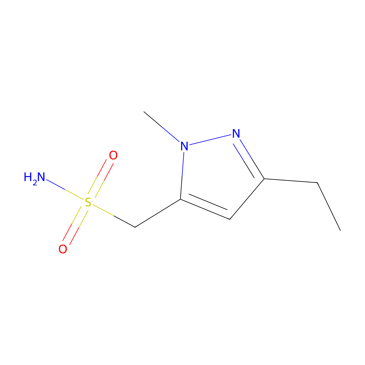 (3-Ethyl-1-methyl-1H-pyrazol-5-YL)methanesulfonamide molecular structure, CAS 1482916-75-5