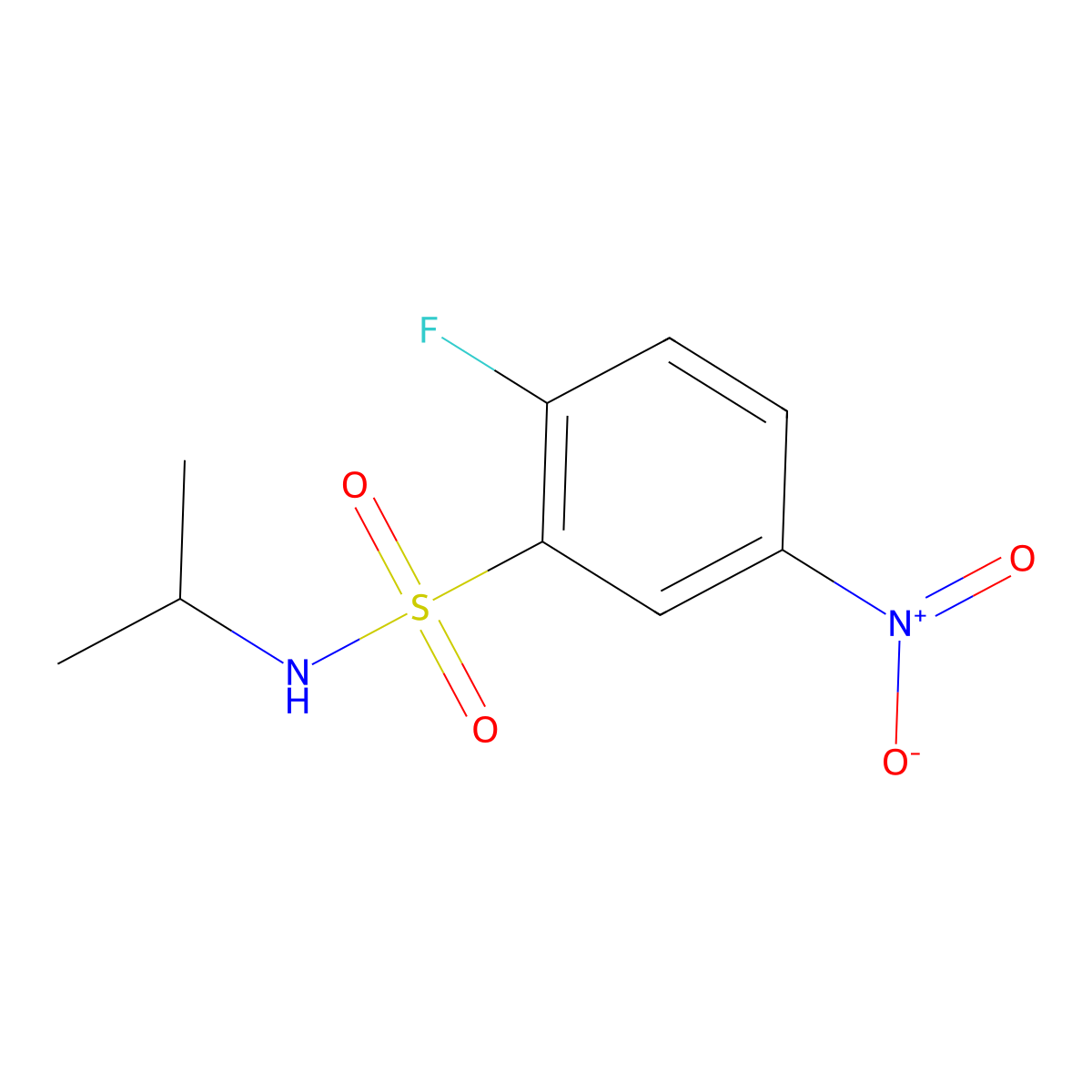 2-fluoro-N-isopropyl-5-nitrobenzenesulfonamide molecular structure, CAS 1482931-97-4