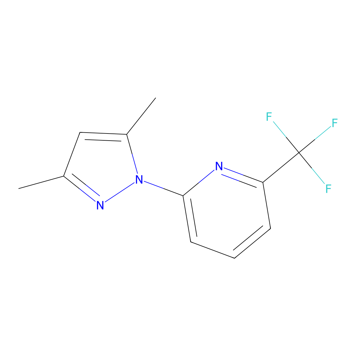 2-(3,5-dimethyl-1H-pyrazol-1-yl)-6-(trifluoromethyl)pyridine molecular structure, CAS 1482938-48-6