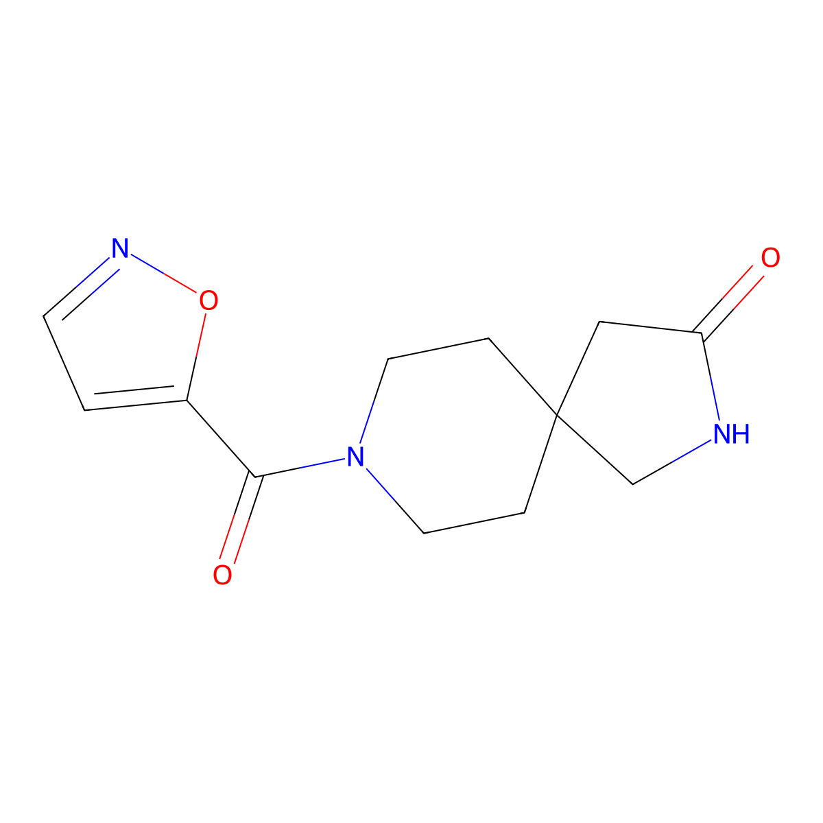 8-(Isoxazole-5-carbonyl)-2,8-diazaspiro[4.5]decan-3-one molecular structure, CAS 1482941-33-2