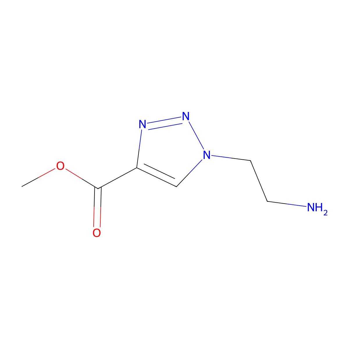 methyl 1-(2-aminoethyl)-1H-1,2,3-triazole-4-carboxylate molecular structure, CAS 1482952-35-1