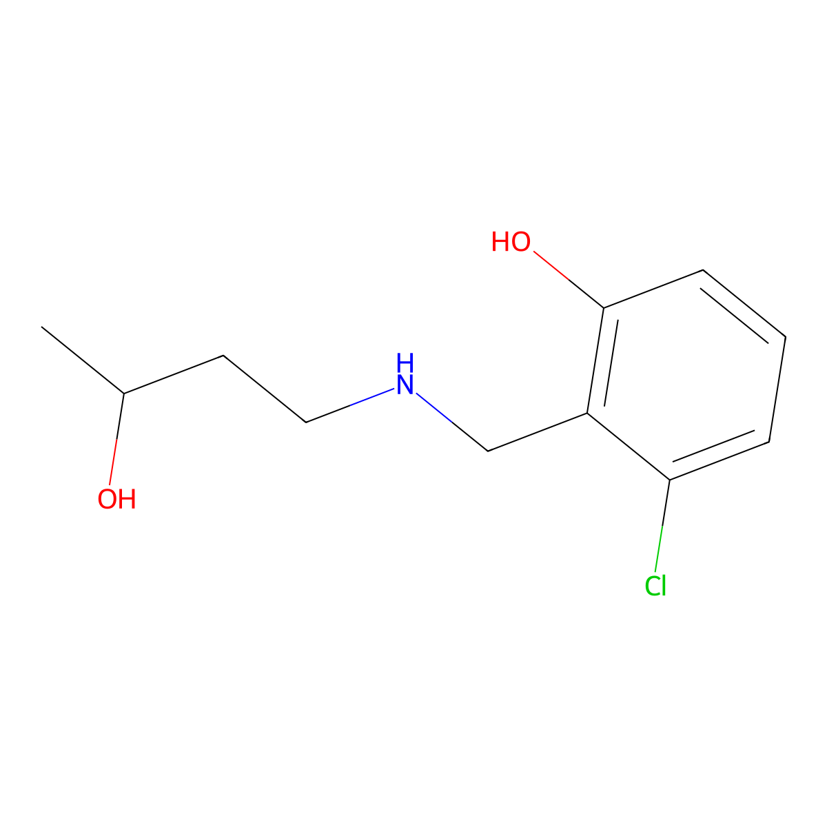 3-Chloro-2-{[(3-hydroxybutyl)amino]methyl}phenol molecular structure, CAS 1482957-23-2