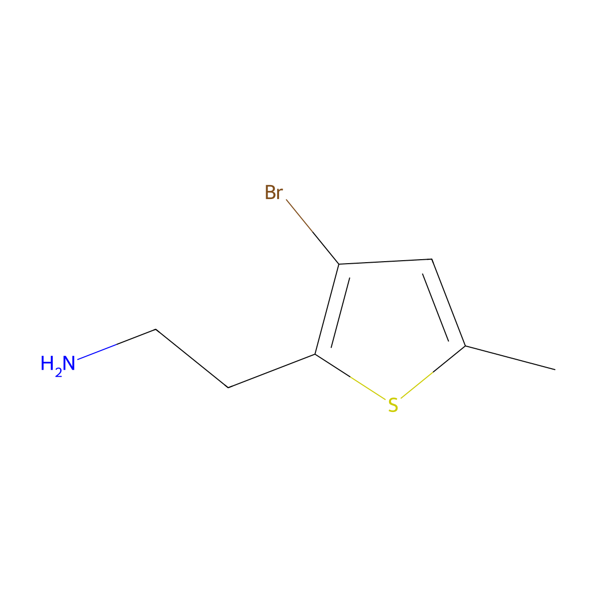 2-(3-Bromo-5-methylthiophen-2-yl)ethan-1-amine molecular structure, CAS 1482960-22-4