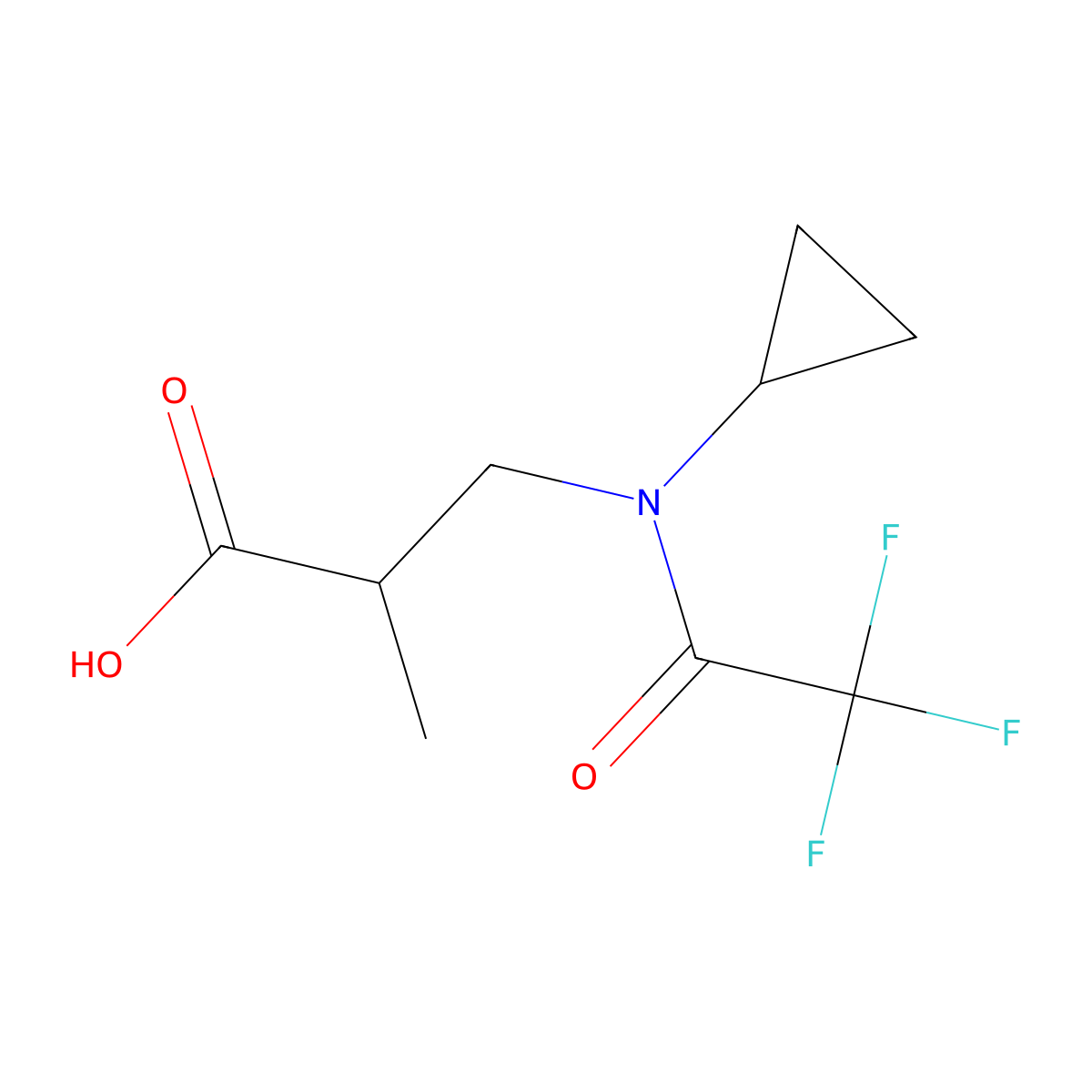 3-(N-cyclopropyl-2,2,2-trifluoroacetamido)-2-methylpropanoic acid molecular structure, CAS 1482979-80-5