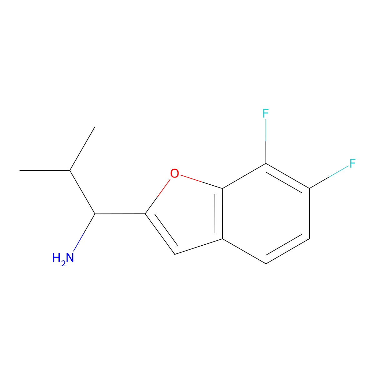 1-(6,7-Difluorobenzofuran-2-yl)-2-methylpropan-1-amine molecular structure, CAS 1482983-32-3