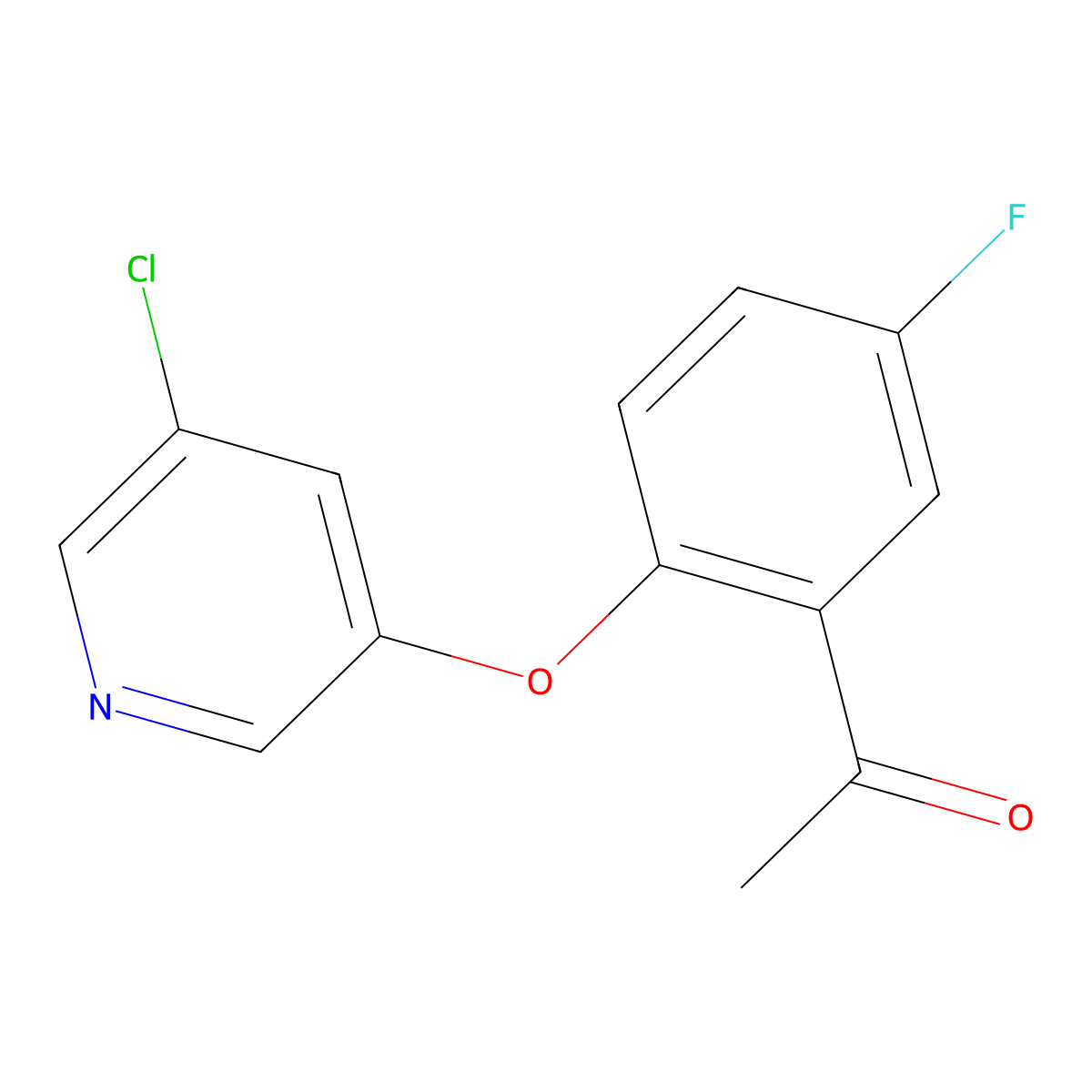 1-{2-[(5-Chloropyridin-3-yl)oxy]-5-fluorophenyl}ethan-1-one molecular structure, CAS 1482998-95-7