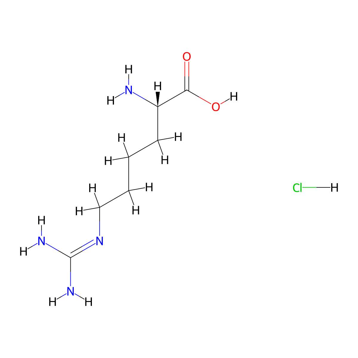L-Homoarginine hydrochloride molecular structure, CAS 1483-01-8
