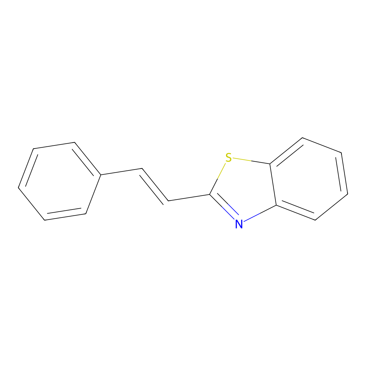 2-Styrylbenzothiazole molecular structure, CAS 1483-30-3