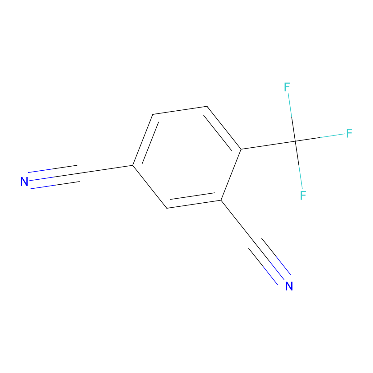 2,4-Dicyanobenzotrifluoride molecular structure, CAS 1483-43-8