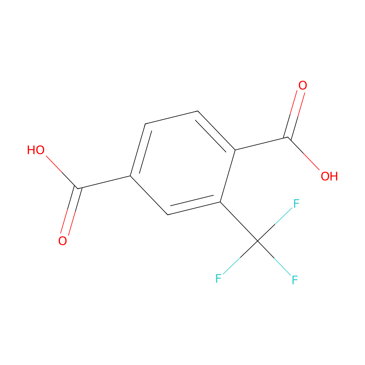 2-(Trifluoromethyl)benzene-1,4-dicarboxylic acid molecular structure, CAS 1483-47-2