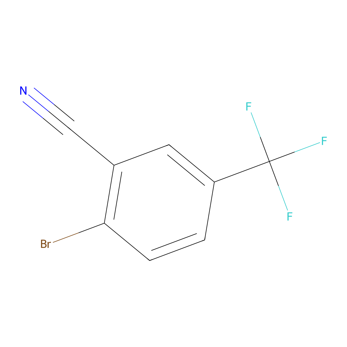 2-Bromo-5-(trifluoromethyl)benzonitrile molecular structure, CAS 1483-55-2
