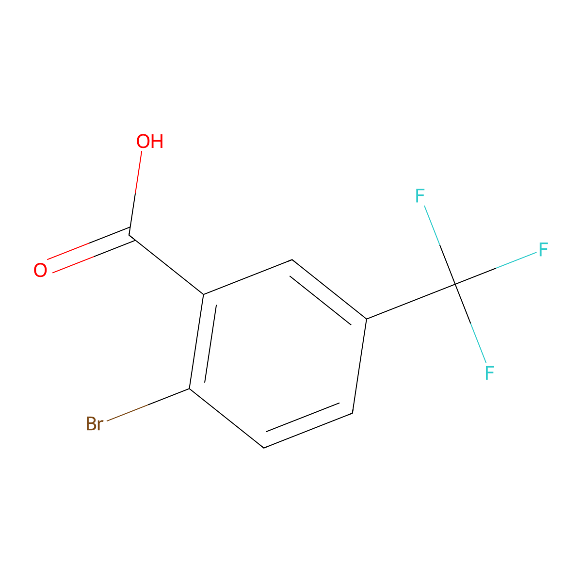 2-Bromo-5-(trifluoromethyl)benzoic acid molecular structure, CAS 1483-56-3