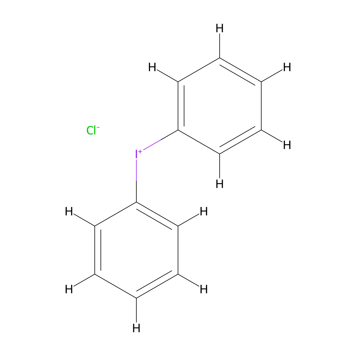 Diphenyliodonium chloride molecular structure, CAS 1483-72-3