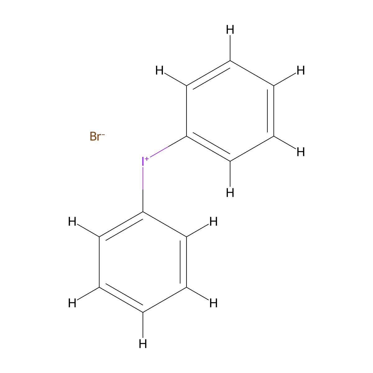 Iodonium, diphenyl-, bromide (1:1) molecular structure, CAS 1483-73-4