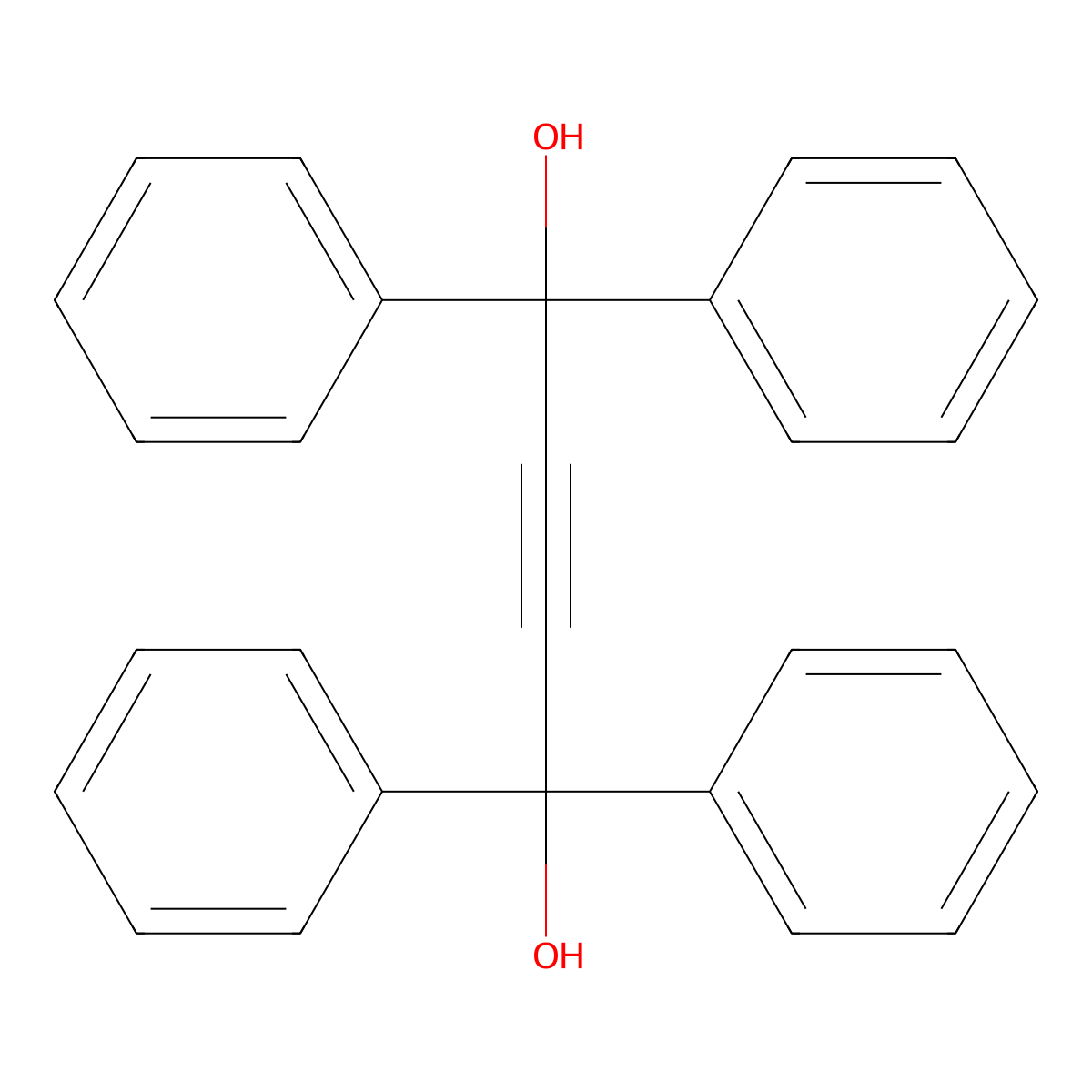 1,1,4,4-Tetraphenyl-2-butyne-1,4-diol molecular structure, CAS 1483-74-5