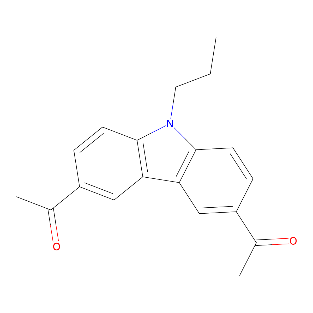 3,6-Diacetyl-9-propyl-9H-carbazole molecular structure, CAS 1483-96-1