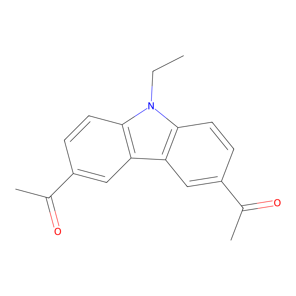 3,6-Diacetyl-9-ethylcarbazole molecular structure, CAS 1483-97-2
