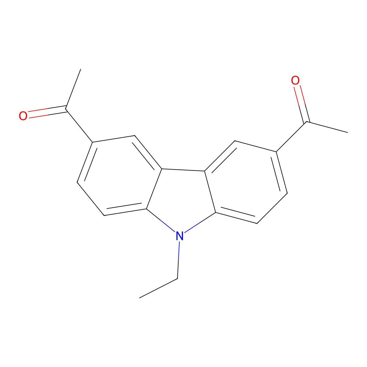 3,6-Diacetyl-9-ethylcarbazole molecular structure, CAS 1483-97-2