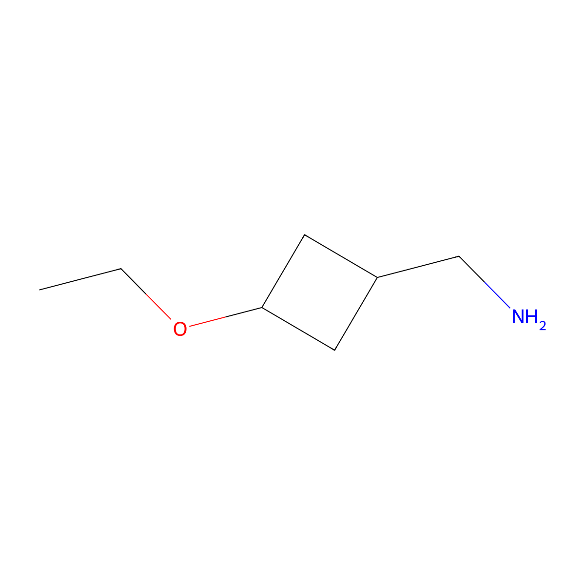 1-(3-Ethoxycyclobutyl)methanamine molecular structure, CAS 1483017-47-5