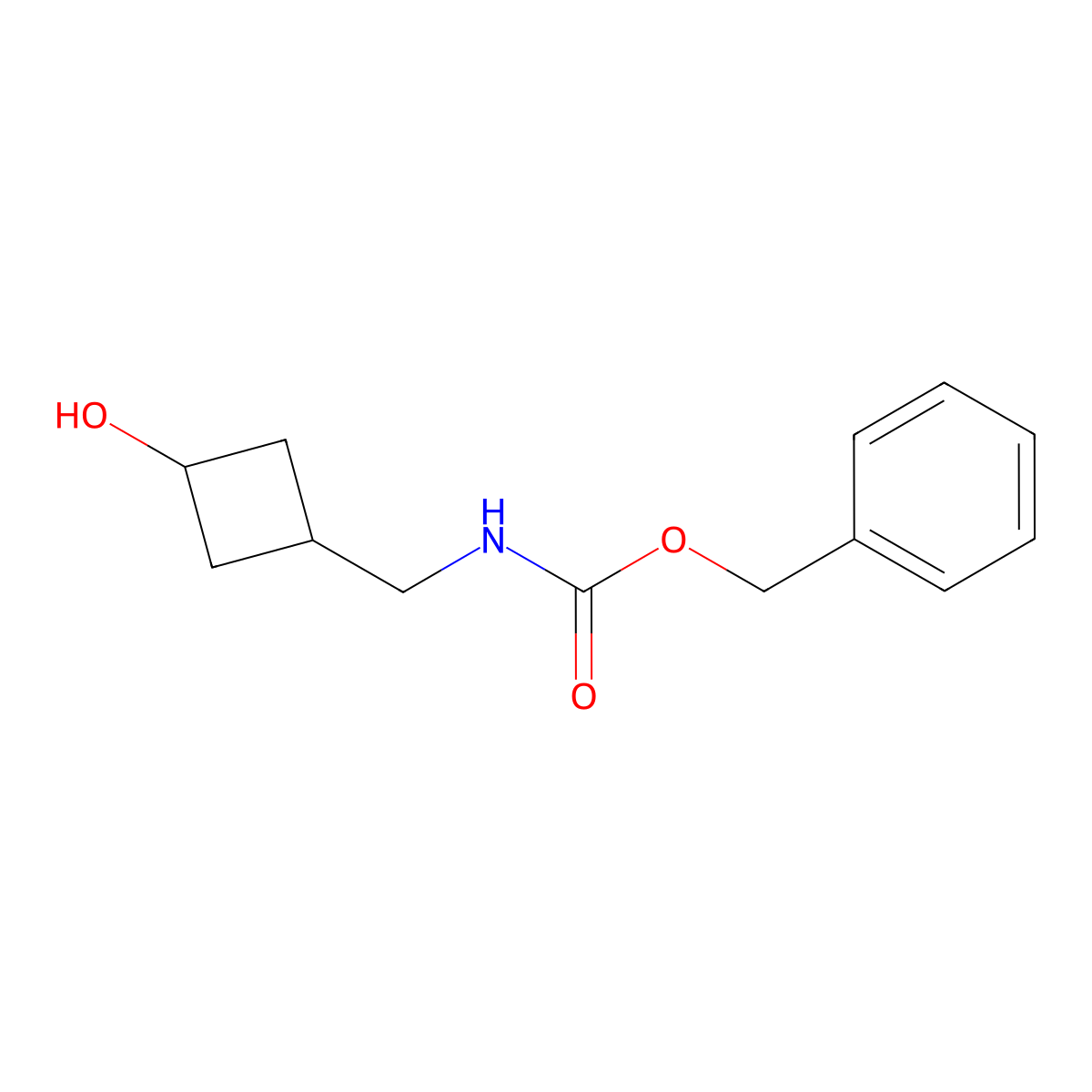 benzyl N-[(3-hydroxycyclobutyl)methyl]carbamate molecular structure, CAS 1483020-65-0