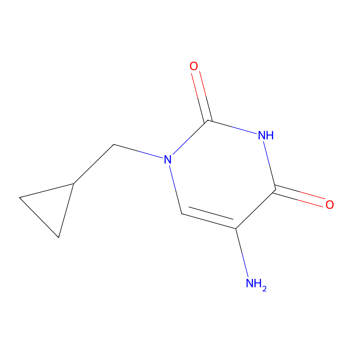 5-Amino-1-(cyclopropylmethyl)-1,2,3,4-tetrahydropyrimidine-2,4-dione molecular structure, CAS 1483026-05-6