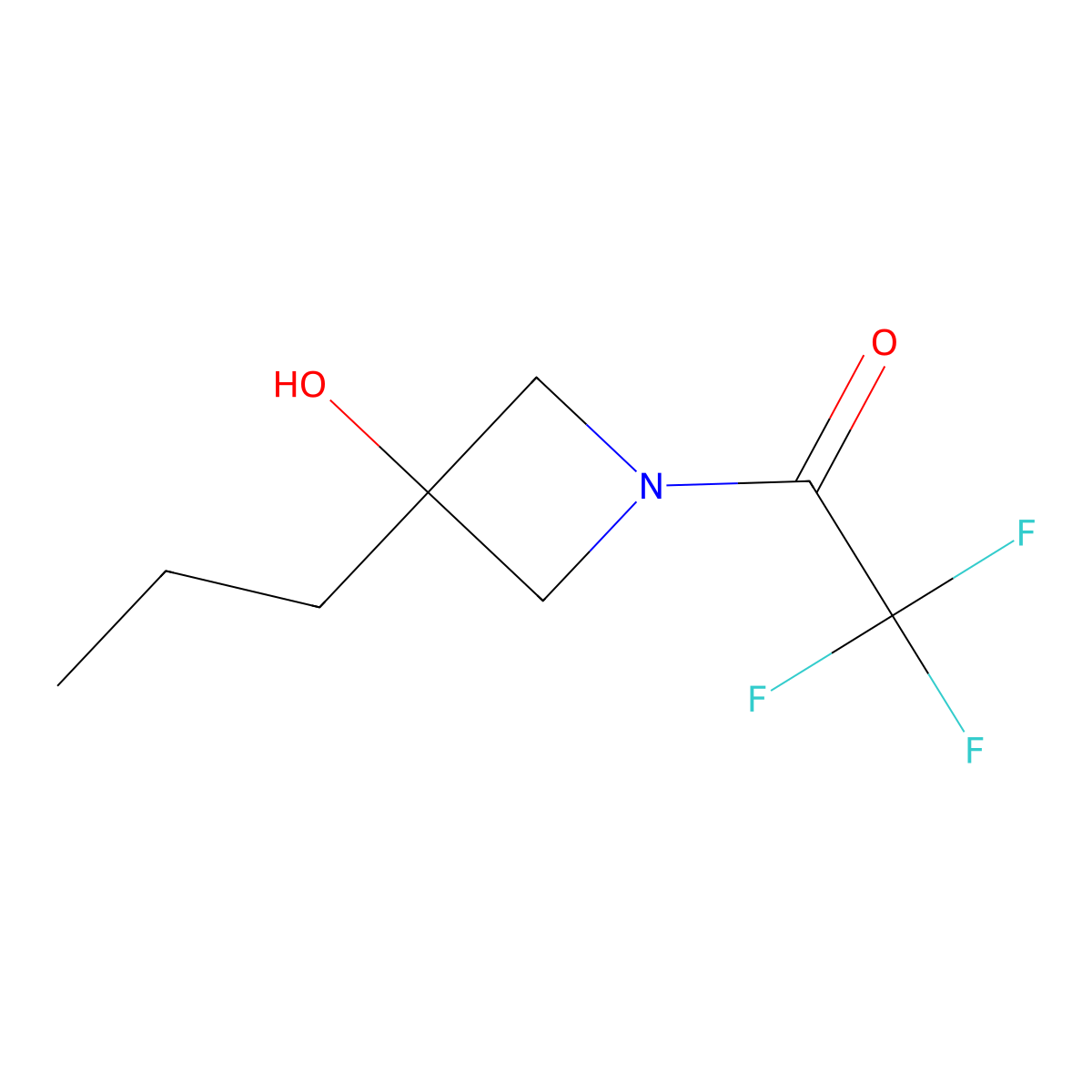 2,2,2-Trifluoro-1-(3-hydroxy-3-propylazetidin-1-yl)ethan-1-one molecular structure, CAS 1483034-05-4