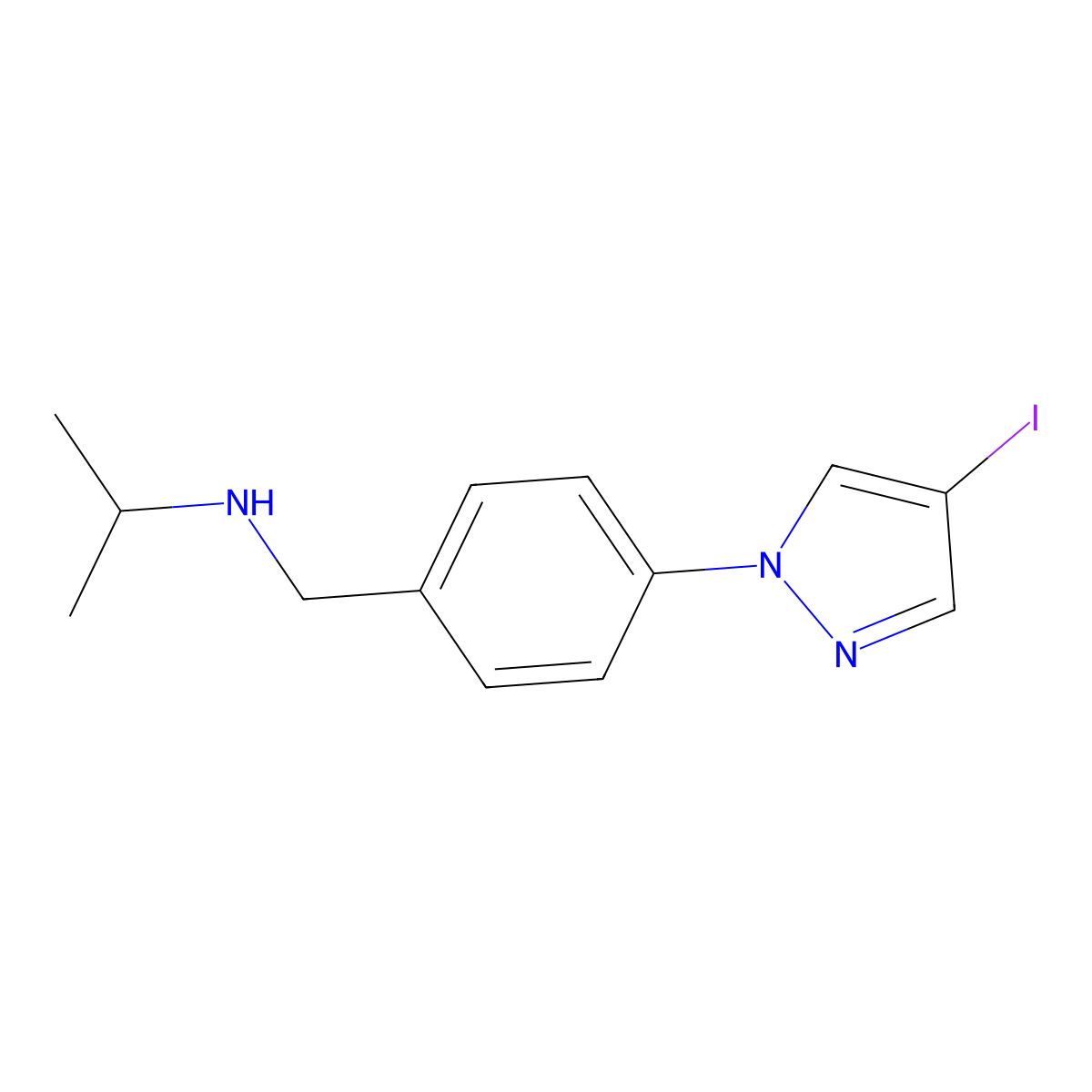 n-(4-(4-Iodo-1h-pyrazol-1-yl)benzyl)propan-2-amine molecular structure, CAS 1483037-87-1