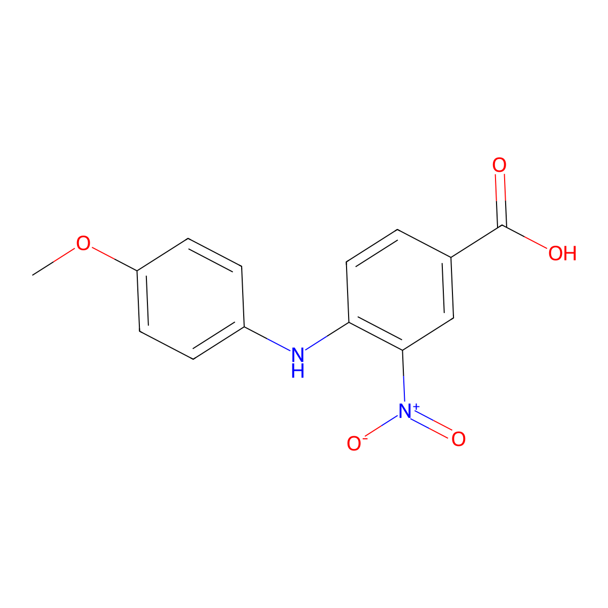 4-(4-Methoxyanilino)-3-nitrobenzoic acid molecular structure, CAS 148304-22-7