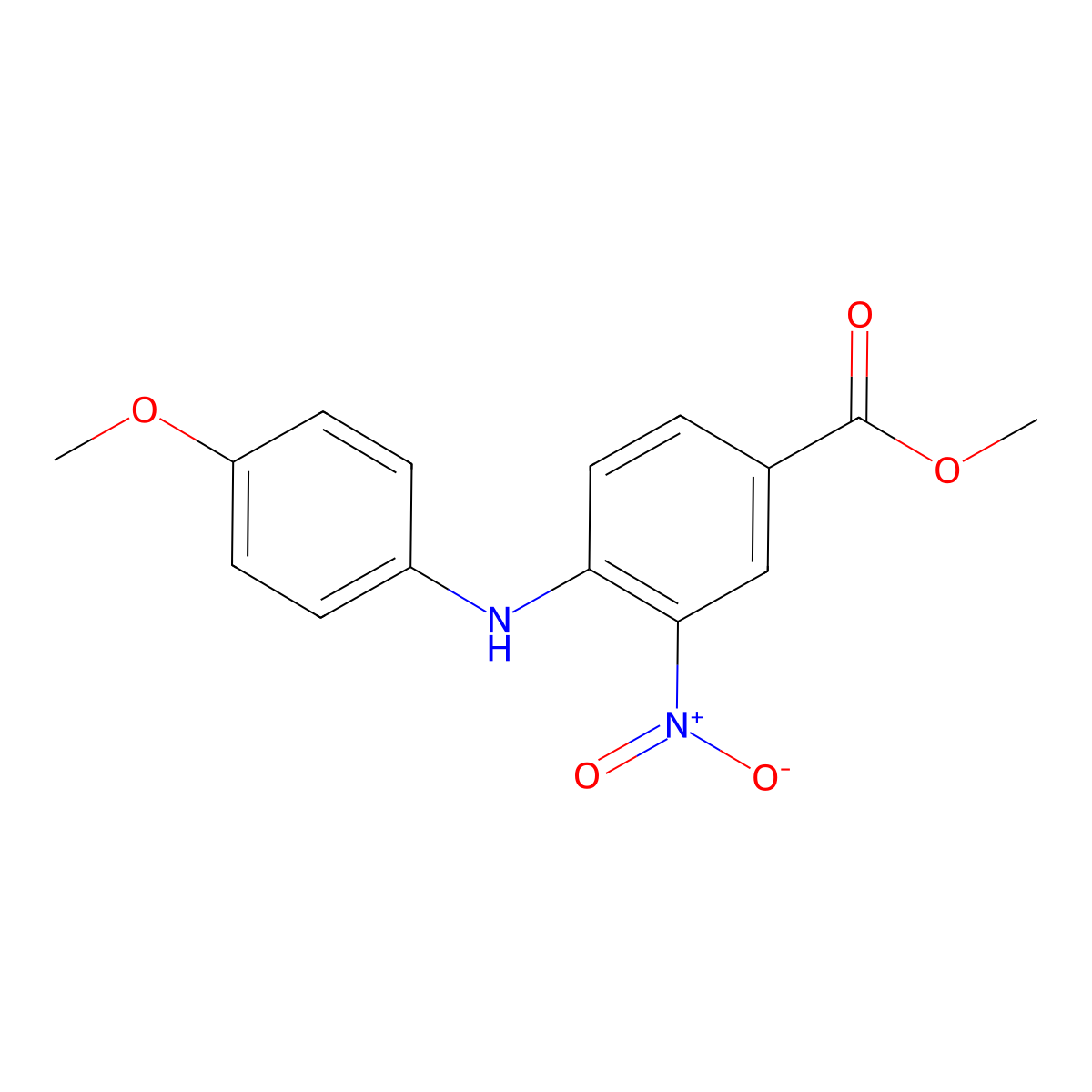 Methyl 4-[(4-methoxyphenyl)amino]-3-nitrobenzoate molecular structure, CAS 148304-26-1