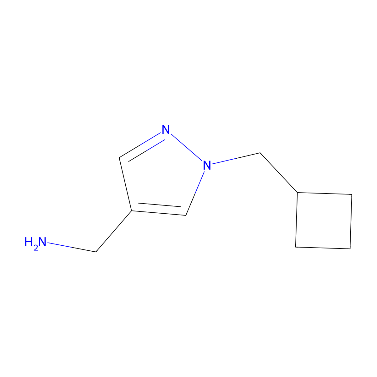 [1-(cyclobutylmethyl)-1H-pyrazol-4-yl]methanamine molecular structure, CAS 1483049-01-9