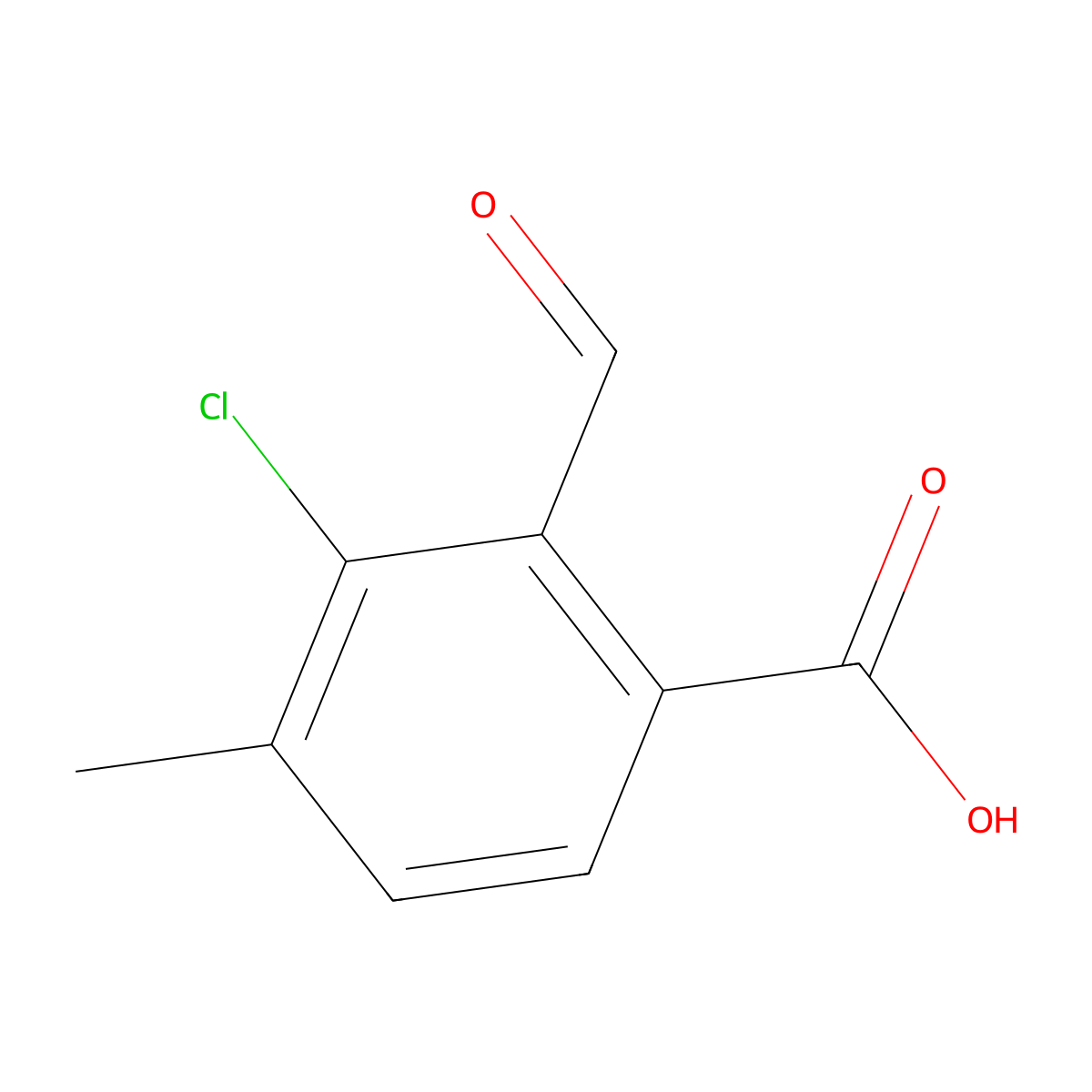 3-Chloro-2-formyl-4-methylbenZoic acid molecular structure, CAS 1483055-60-2